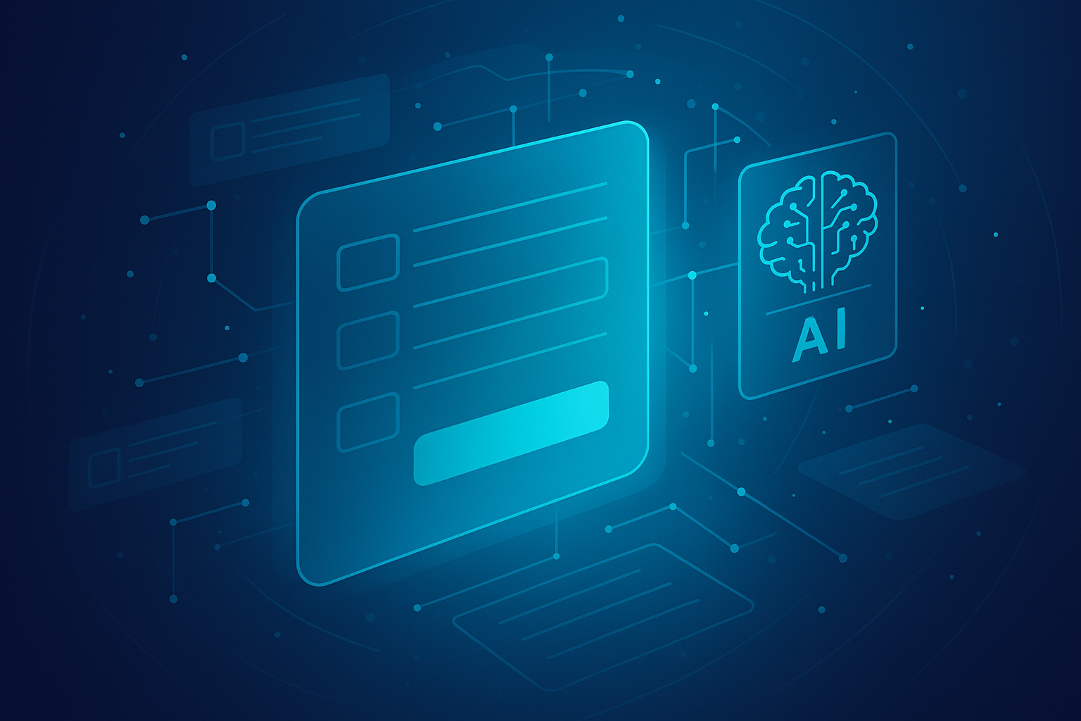 Forms.diy project illustration: futuristic AI form builder